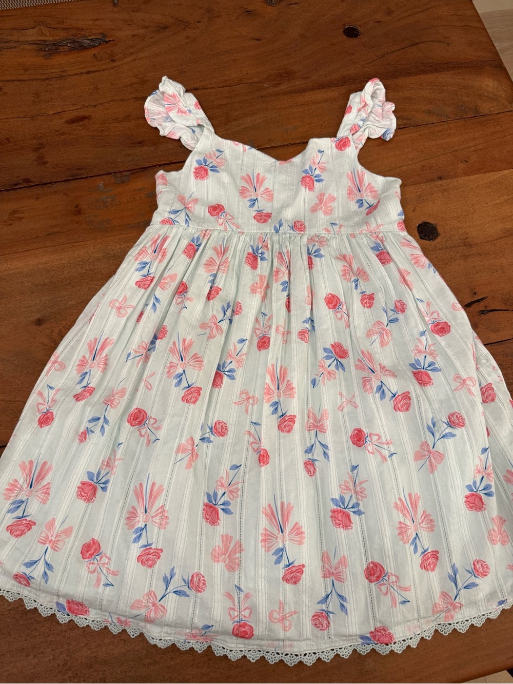 Sigrid Olsen White Sundress with Pink & Blue Floral Print